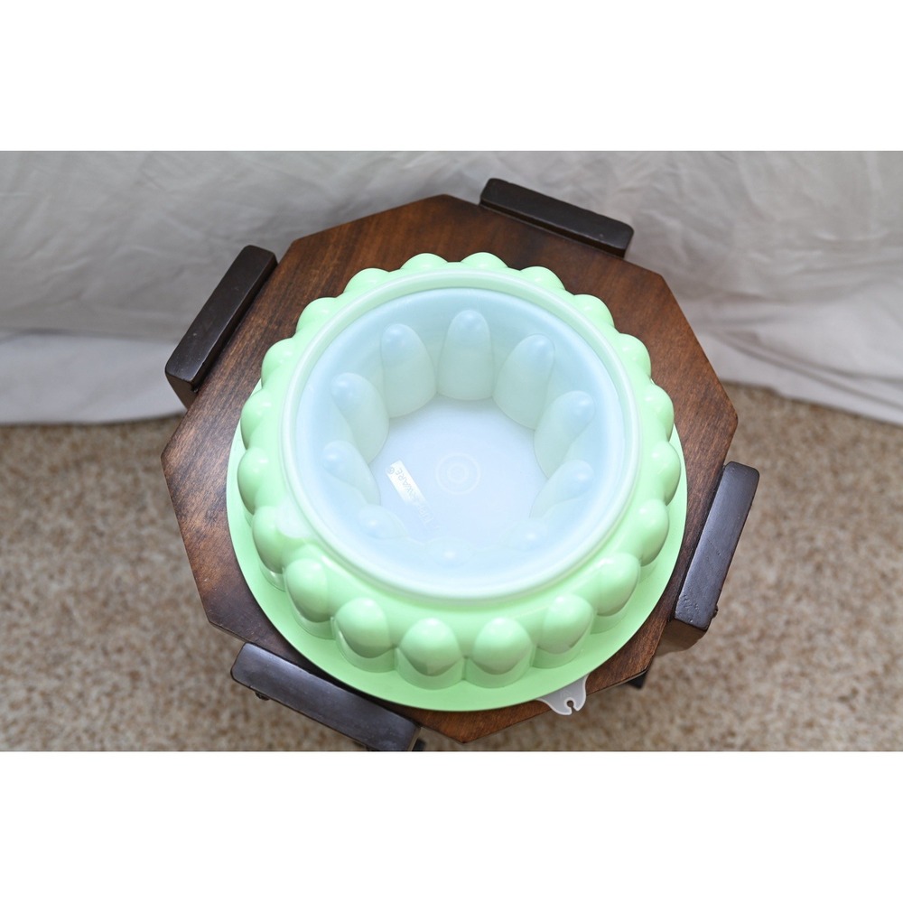 Vintage Tupperware Jadeite Green Jello Mold Ice Ring Jel-n-serve 3 Pc Set 1202